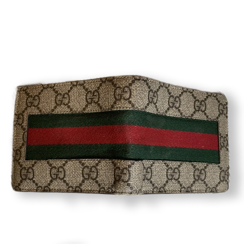 Gucci - GG Supreme Web Brown Bifold Wallet | Men’s - Coated Canvas - Picture 3 of 17